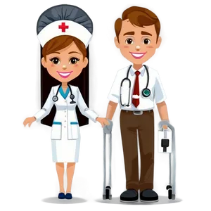 Nurse And Doctor Cartoon Png Lwj PNG image