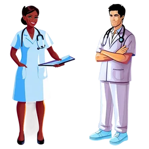 Nurse And Doctor Cartoon Png Qgi48 PNG image