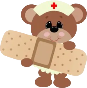 Nurse Bear With Bandage PNG image