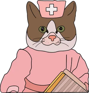 Nurse Cat Cartoon Meme PNG image
