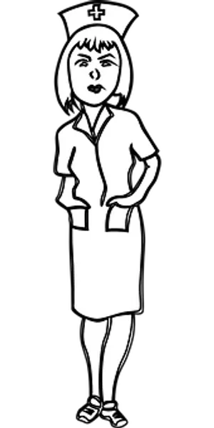 Nurse Clipart Blackand White PNG image