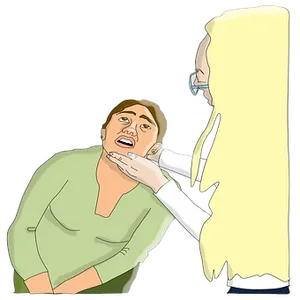 Nurse Examining Patient Throat PNG image
