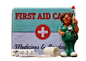 Nurse Figurine First Aid Kit PNG image