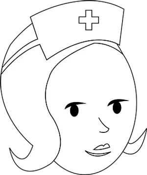 Nurse Icon Blackand White PNG image