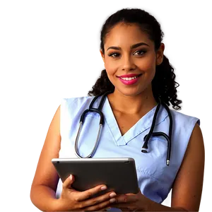 Nurse With Digital Tablet Png 80 PNG image