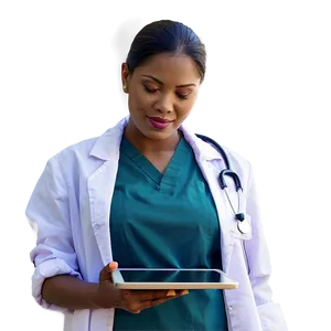 Nurse With Digital Tablet Png Qwe2 PNG image