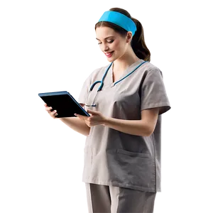 Nurse With Digital Tablet Png Wvw PNG image