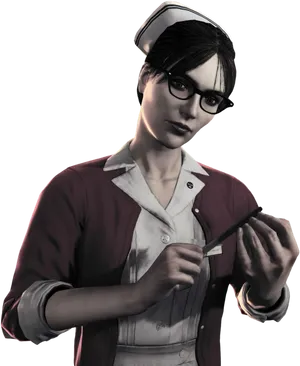 Nurse With Syringe3 D Character PNG image