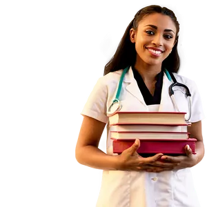Nursing Student With Books PNG 06292024