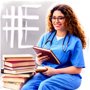 Nursing Student With Books PNG Uvl66 PNG