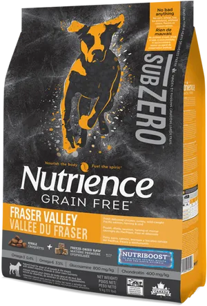 Nutrience Sub Zero Grain Free Dog Food Package PNG image