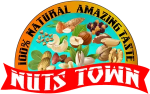 Nuts Town Logo100 Percent Natural Amazing Taste PNG image