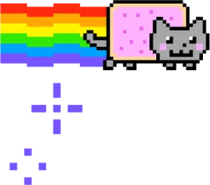 Nyan_ Cat_ Pixel_ Art PNG image