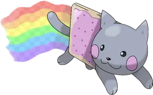 Nyan_ Cat_ Pop_ Tart_ Rainbow PNG image