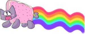 Nyan_ Cat_ Pop_ Tart_ Rainbow_ Trail PNG image