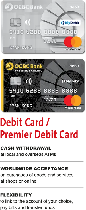 O C B C Debit Cards Promotional Material PNG image