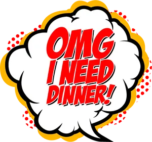 O M G I Need Dinner Comic Expression PNG image