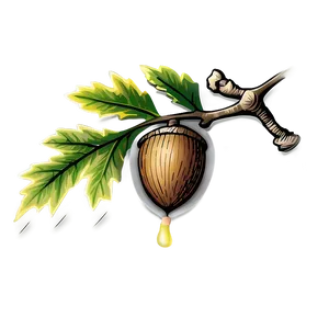 Oak Acorn Drawing PNG 06262024 PNG