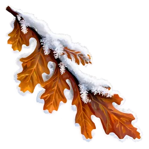 Oak Leaf In Snow PNG 60