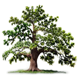 Oak Tree Line Art PNG 06262024 PNG
