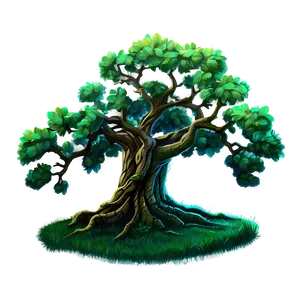 Oak Tree Moonlight PNG 06262024 PNG