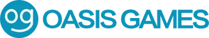 Oasis Games Logo Blue Background PNG image