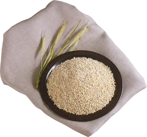 Oat Grainson Platewith Wheat Ears PNG