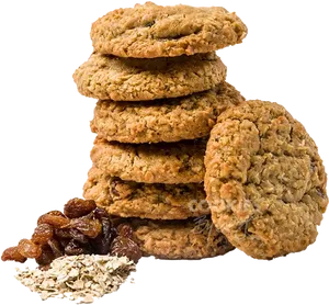 Oatmeal Raisin Cookies Stack PNG image