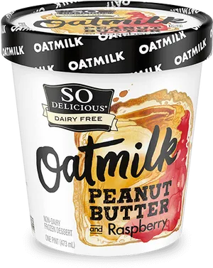 Oatmilk Peanut Butter Raspberry Ice Cream PNG