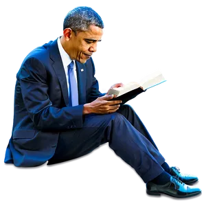 Obama Reading Book Png 1 PNG image