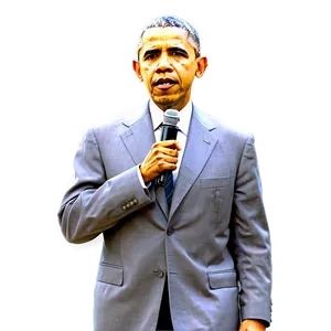 Obama With Microphone Png 05242024 PNG image