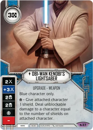 Obi Wan Kenobi Lightsaber Card PNG image