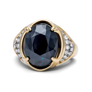 Obsidian And Diamond Ring PNG Gkl PNG