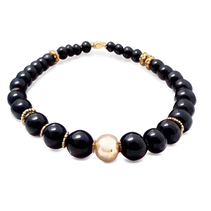 Obsidian Beaded Necklace PNG 7