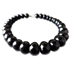 Obsidian Beaded Necklace PNG Qtm