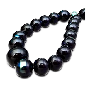 Obsidian Beaded Necklace PNG Rer