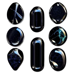 Obsidian Meditation Stone PNG 35