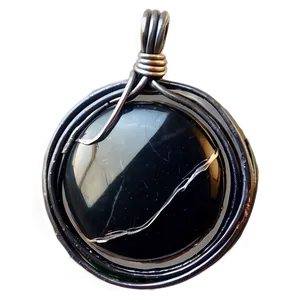 Obsidian Wire Wrapped Pendant PNG 06272024 PNG