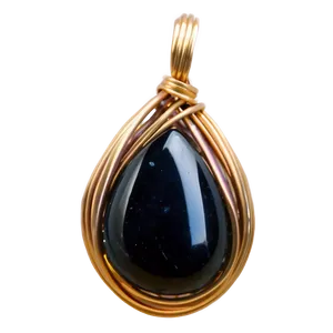 Obsidian Wire Wrapped Pendant PNG 65 PNG