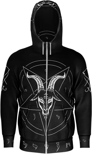 Occult Pentagram Hoodie Design PNG image