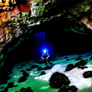 Ocean Cave Exploration Png Flx59 PNG image