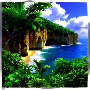 Ocean Cliff View Png 06122024 PNG image