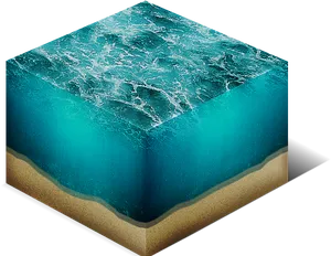 Ocean Cube Illusion PNG image