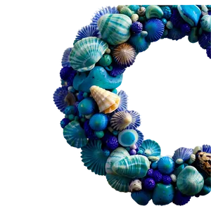 Ocean-inspired Shell Wreath PNG 05242024