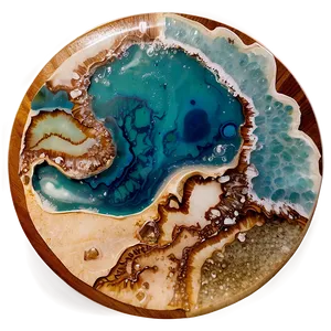 Ocean Resin Coaster PNG Akr