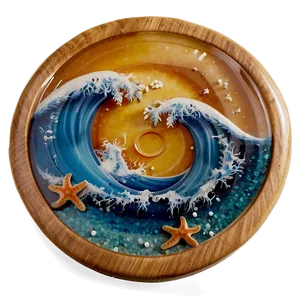Ocean Resin Coaster PNG Awp PNG