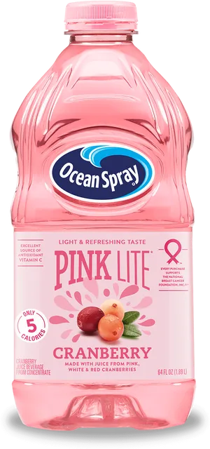 Ocean Spray Pink Lite Cranberry Juice Bottle PNG