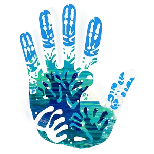 Ocean Themed Handprint Png 06212024 PNG image