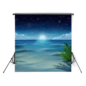 Ocean Under Starry Sky Png 05212024 PNG image