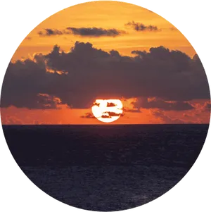 Oceanic Sunset Backdrop PNG image